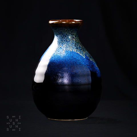 Sake Flask Black and Blue Cascade 220ml