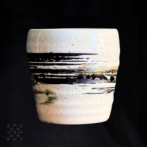 White Rustic Brushstroke Cup