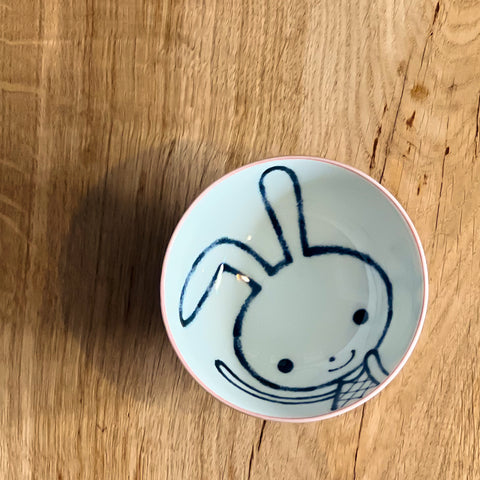 Pink Schen Bowl with Rabbit 122mm