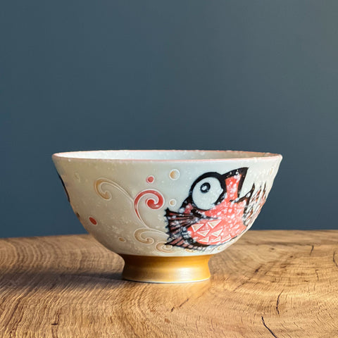 Kōun Rice Bowl Red Tai Fish 115mm