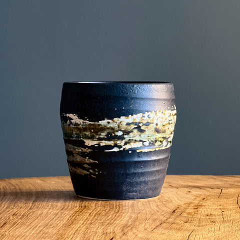 Black Rustic Brushstroke Cup