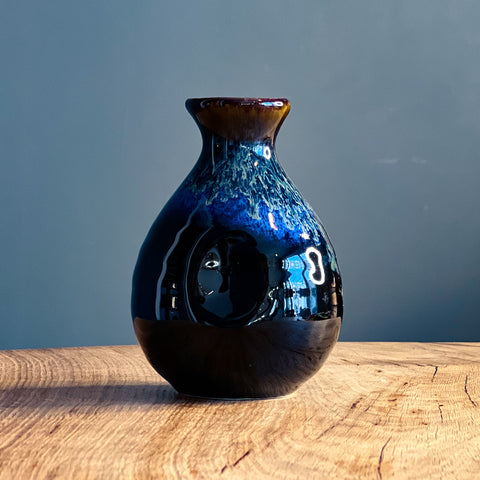 Sake Flask Black and Blue Cascade 220ml