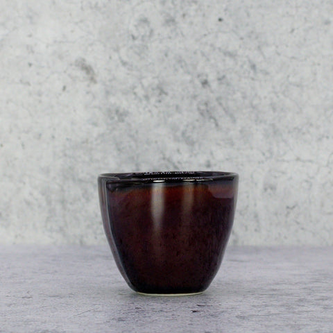 Urushi Lacquered Brown Ceramic Minoware Sake Cup