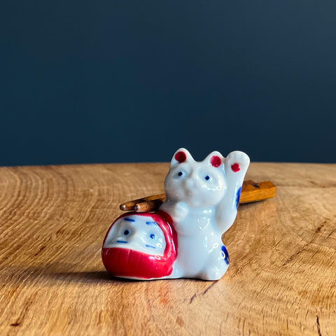 Lucky Cat & Daruma Chopstick Rest