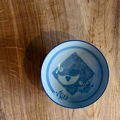 Kōun Bowl, Rabbit, Owl & Fugu 125mm