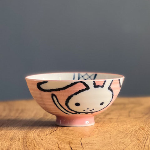 Pink Schen Bowl with Rabbit 122mm