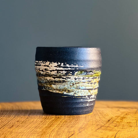 Black Rustic Brushstroke Cup