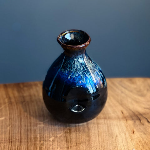 Sake Flask Black and Blue Cascade 220ml