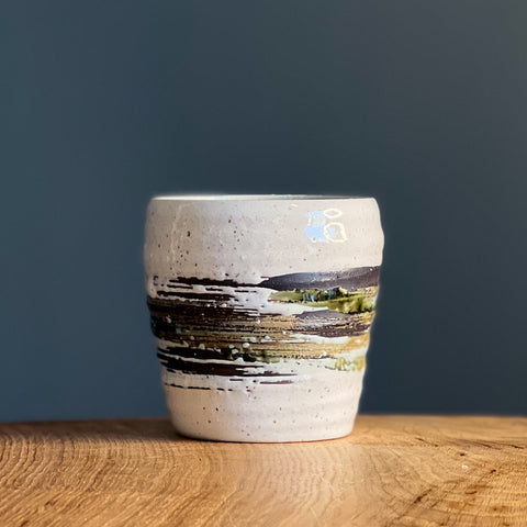 White Rustic Brushstroke Cup