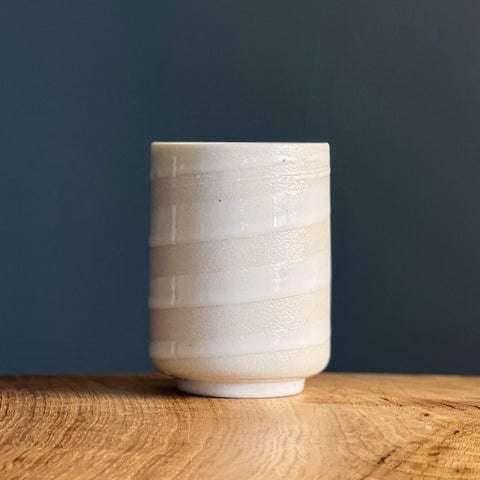 White Ceramic Spiral Cup