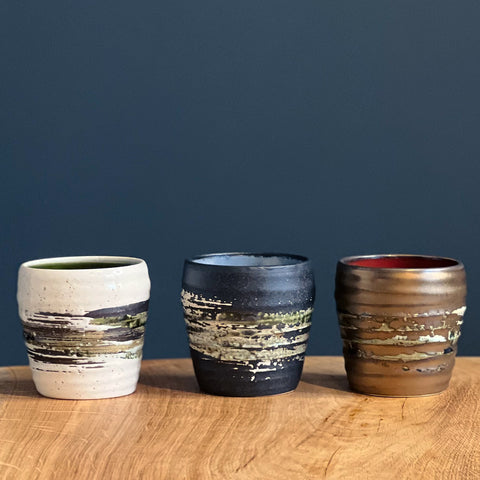 Black Rustic Brushstroke Cup