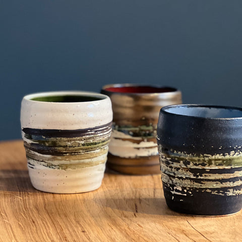 Black Rustic Brushstroke Cup