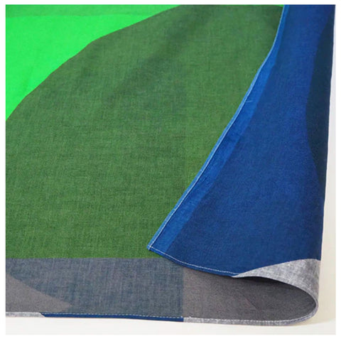 Furoshiki Cotton Wrap - Blue/Green Water Bird 100x100cm