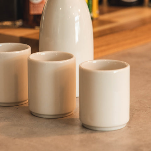 Simple Ceramic Sake Cup, White - SushiSushi