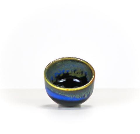 Ceramic Glazed Stoneware Sake Cup Blue